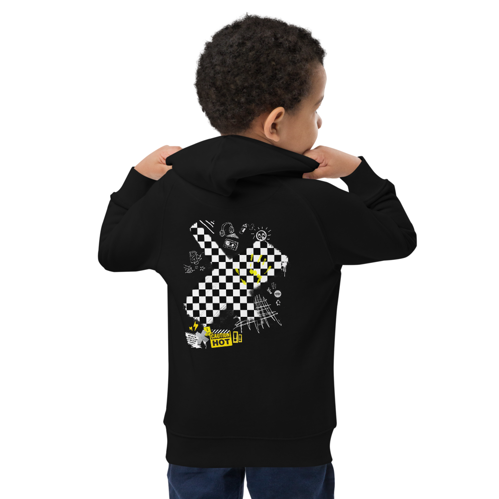 GAZ "caution hot" black Kidz eco hoodie