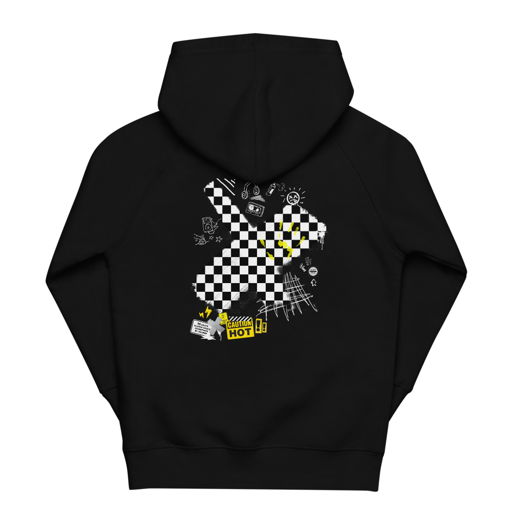 GAZ "caution hot" black Kidz eco hoodie