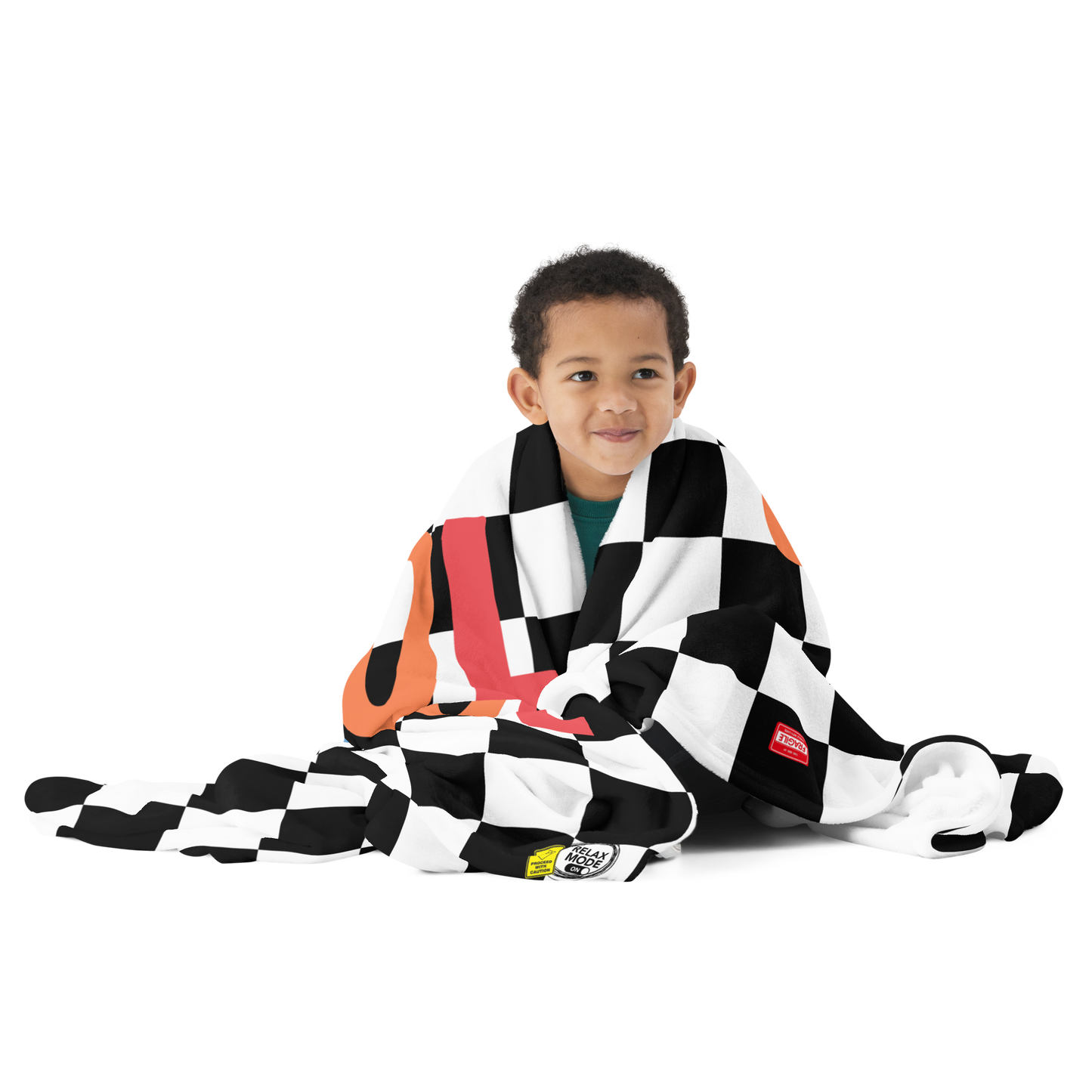 GAZ "Too Tired For School" Chequered Blanket