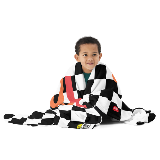 GAZ "Too Tired For School" Chequered Blanket