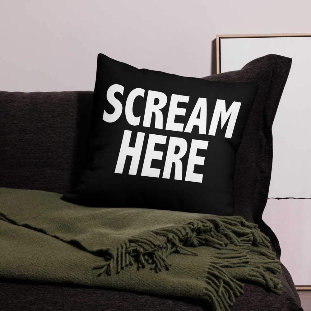 GAZ "SCREAM HERE" Premium Pillow Case