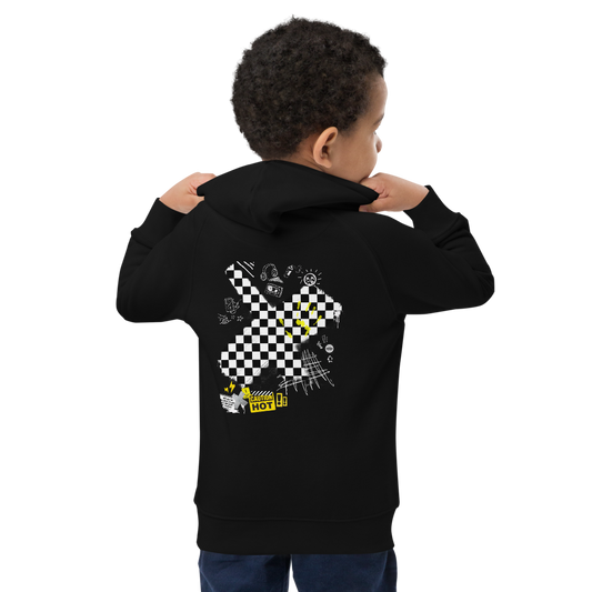 GAZ "caution hot" black Kidz eco hoodie