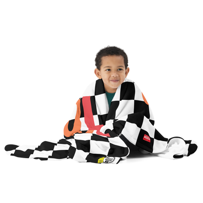 GAZ "Too Tired For School" Chequered Blanket